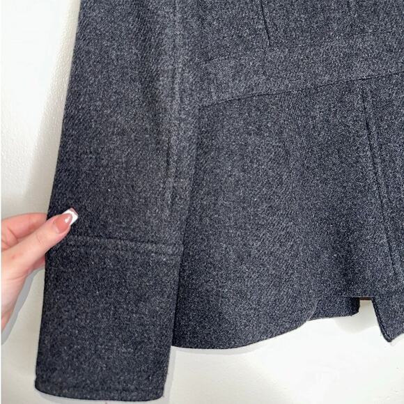 J. Crew Stadium Cloth Double Breasted Pea Coat Dark Gray Size US 2 Pockets - Picture 5 of 6